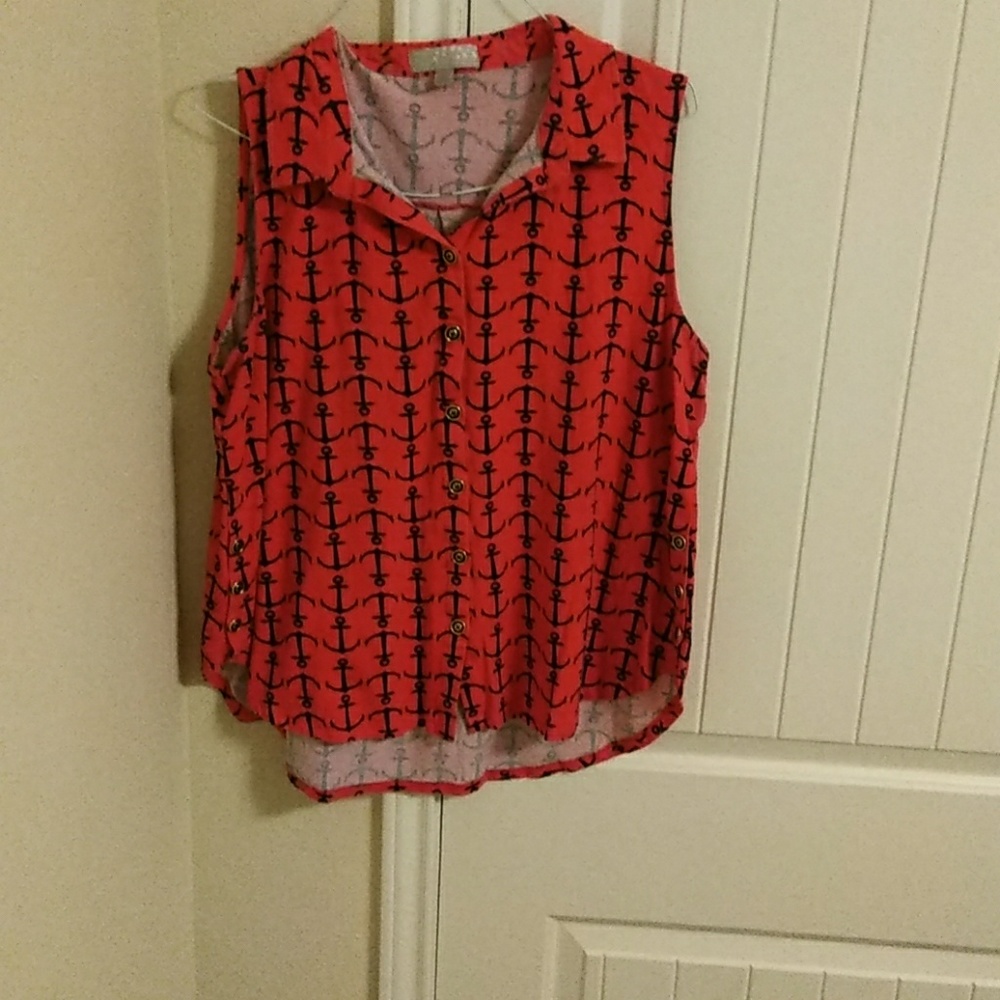 Carolyn Taylor Sleeveless Anchor Top